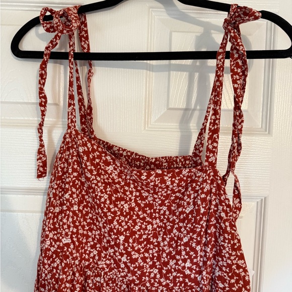 Rust Floral Women's Dress - Picture 3 of 4